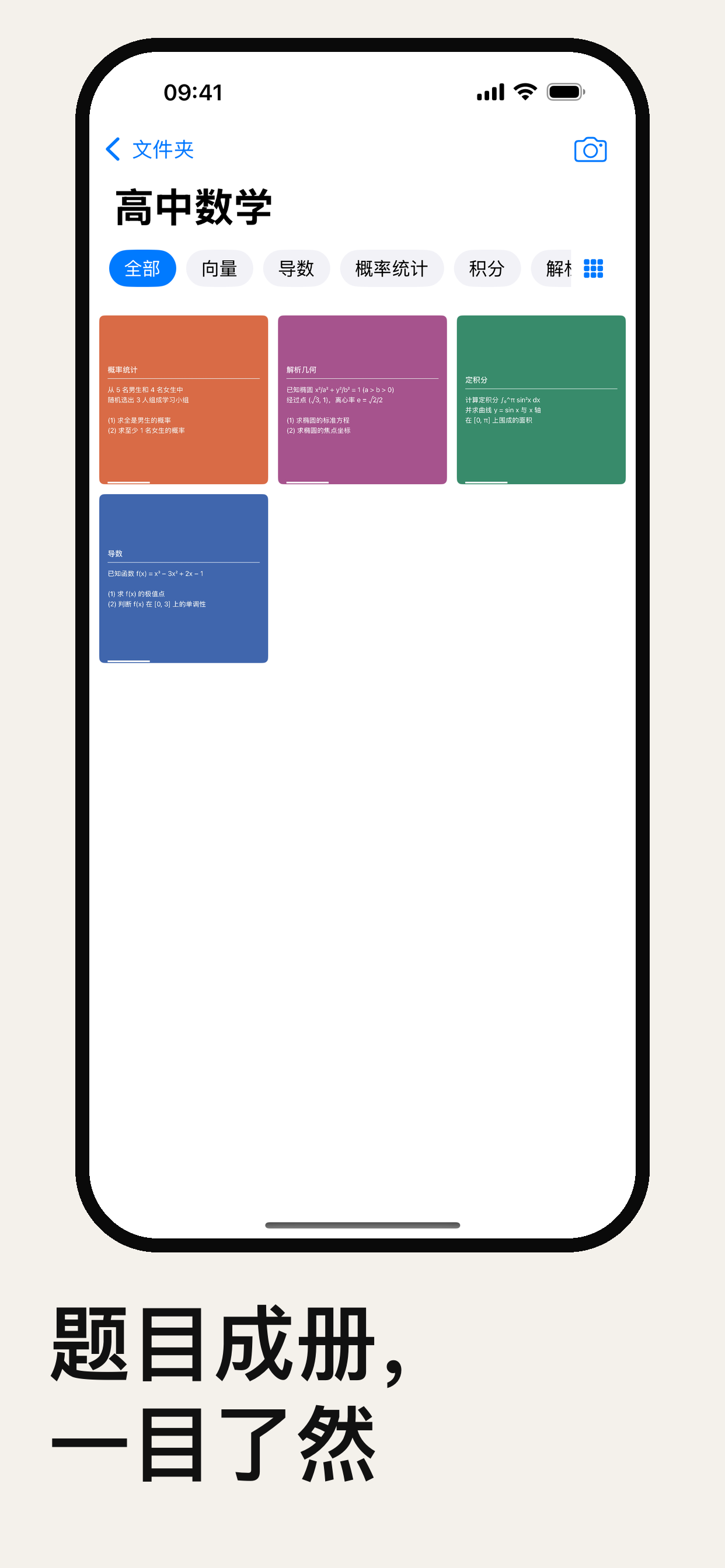 Grid view: problem cards at a glance